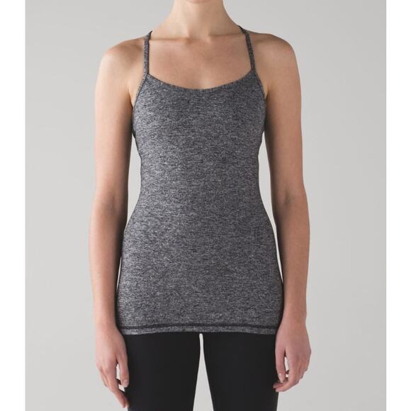 Lululemon Power Y Tank Heathered Black - Picture 2 of 6